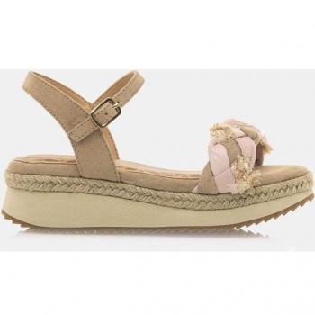 Sandalias abiertas de niña Silvana beige con cuña y tira trenzada - Mustang Kids