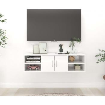 Estantería de pared blanca pulida 102x30x29 cm madera multicapa