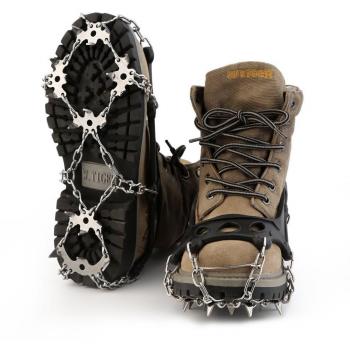 OUTAD 18 Dientes de Acero Inoxidable Crampones（Paquete de 2）XL