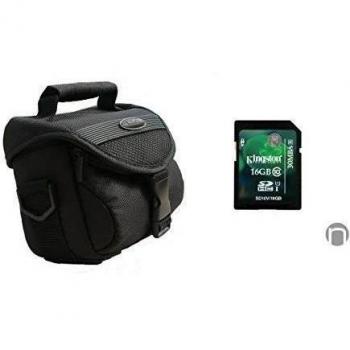 Cámara Funda Negro TY incl. 16 GB CLASS10 tarjeta de memoria SDHC para Nikon Coolpix L120 L320 L330 L340 L810, L820, L830 L840 P510 P520