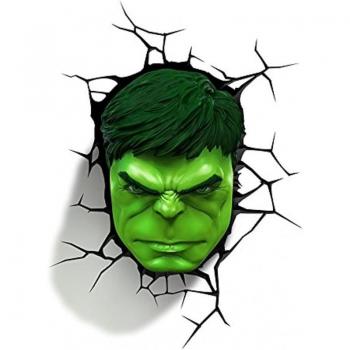 Lámpara 3D con diseño de la cara de Hulk de Marvel para decoración del hogar