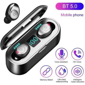 Auriculares In-Ear F9 TWS Bluetooth 8D HiFi Deportivos con Pantalla Digital LED y Nivel de Batería, Impermeables