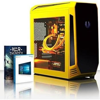 VIBOX Submission 29.15 - 4,2GHz AMD FX 8-Core CPU, GTX 1060 GPU, Extremo, Ordenador de sobremesa Gaming con enfriador por agua con unidad central, Windows 10, Iluminaciàn interna amarillo