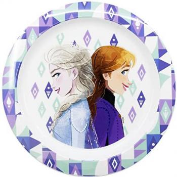 Plato Microondas Infantil Reutilizable Frozen - Licencia Oficial, Seguro para Microondas, Libre de BPA (20.3x23.1x2 cm)