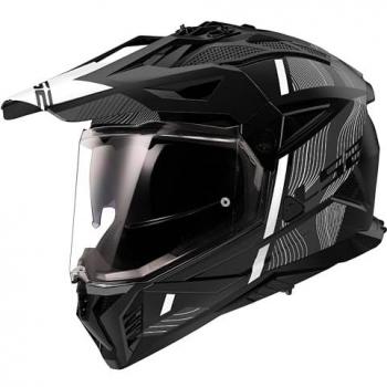 Casco de motocross LS2 MX702 Pioneer II Hill Negro Mate-Blanco 3XL