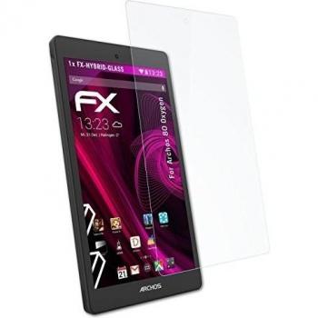 atFoliX Lámina Protectora de plástico Cristal Compatible con Archos 80 Oxygen Película Vidrio, 9H Hybrid-Glass FX Protector Pantalla Vidrio Templado de plástico