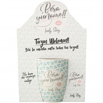 LOVELY STORY TI0617 TAZA INDIVIDUAL CON MENSAJE: BESAYUNAME, Cerámica