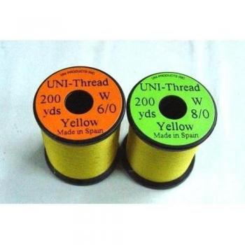 UNI 1 x hilo atado de moscas - AMARILLO - 200 yardas