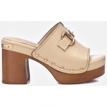 Zuecos de Piel 161479 beige -Altura tacón 10cm-