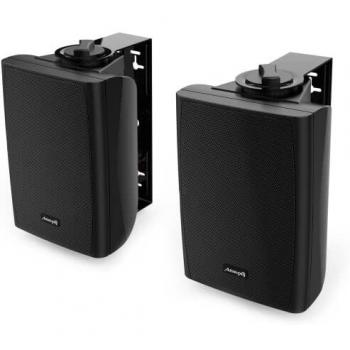 Audibax Elipse 4 Black - Altavoces Pasivos de Estantería HiFi - Pareja de Altavoces Estereo de 2 Vías - Potencia Continua de 20W - Soporte de Pared Incluido - Altavoces con Woofer de 4