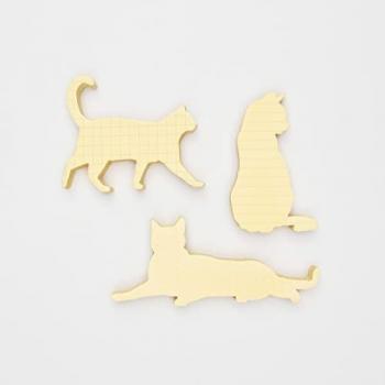 Good Design Works - Notas adhesivas para gatos, incluye 3 diseños separados, almohadillas adhesivas en forma de gato, papel de regalo, suministros de oficina