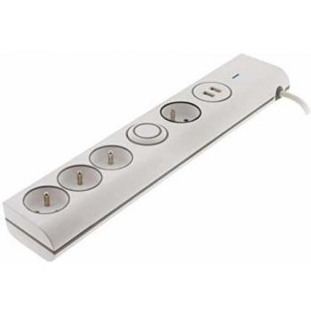 Regleta multiprise parafoudre 4 tomas 16A + 2 puertos USB - Thomson
