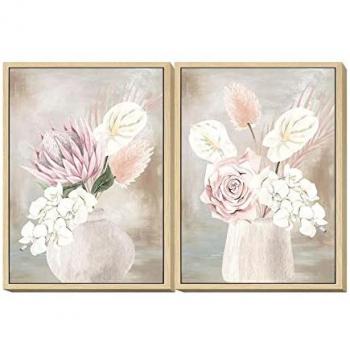Cuadro DKD Home Decor Florero 50 x 4 x 70 cm Escandinavo (2 Unidades)