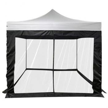 Mosquitera para Gazebo 3x3, Poliéster Negro, 240x1200 cm, Mobili Rebecca