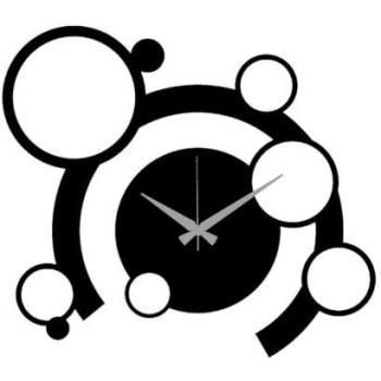 Reloj de Pared Círculos 9 de Metal Negro - 45x0,15x40 cm