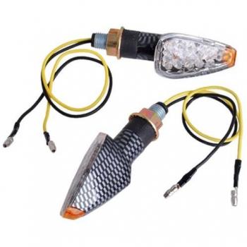Juego de Intermitentes para Moto Lámpara 14 LEDs Luz Ámbar Universales