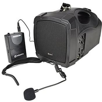 Adastra Handheld PA with Integral Rechargable Battery, Wireless Head Microphone, USB, FM & Bluetooth