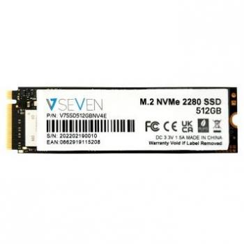V7 Unidad de Estado Sólido (SSD) 512GB NVMe Gen4x4 M.2 3D TLC con Velocidades de Lectura Hasta 7100MB/s Serial ATA III