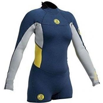 Gul Womens Surflite 2mm Flatlock SDL T2 Springsuit - Ink Blue/Fog Blue 6