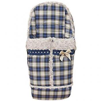 Saco Silla de Paseo Universal Rosy Fuentes- Saco Carrito Bebé - Funda de silla de paseo - Equipado para ser Ajustado perfectamente - Elaborado en Cuadros escoceses - Color azulón