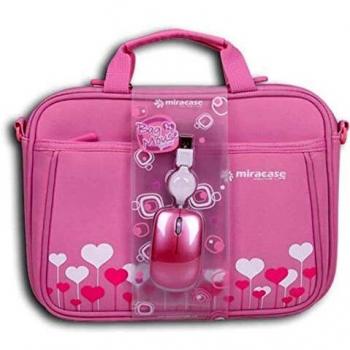 MALETIN PORTATIL DISEÑO 10.1 - 10.2 ROSA + RATON