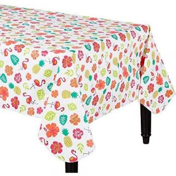 amscan Aloha Flannel Backed Tablecover 1.32m x 2.28m-1 Pc Mantel de Franela