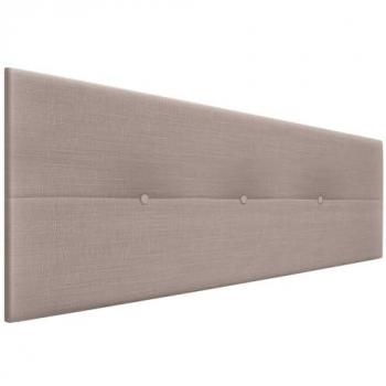 Cabecero Tapizado de Lino Natural con Botones y Patas de Madera 150x105cm - Tierra - Dormitorio Moderno
