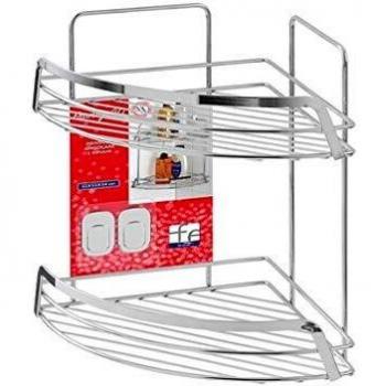 Mensola Angolare Francy 2.0 con 2 Ripiani en Acero Cromado para Ducha 22 x 22 x 34,5 cm