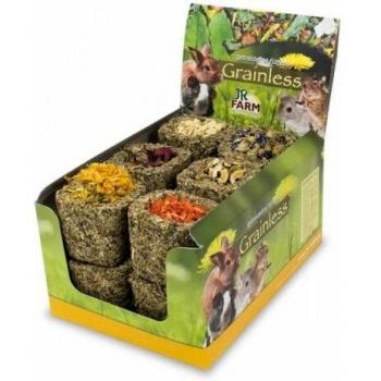 JR Farm Grainless Hay Cube Treats Display