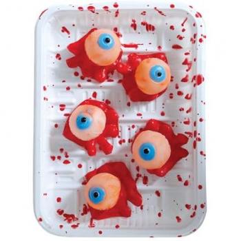 Bandeja Decorativa de Miedo con 5 Ojos (18x13 cm) - Atrezzo Realista para Halloween y Fiestas de Terror - Multicolor