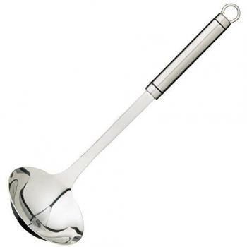 Cucharón Grande Profesional de Acero Inoxidable con Mango Ovalado de 33 cm