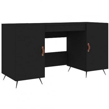 Escritorio de madera de ingeniería negro 140x50x75 cm