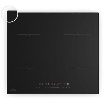Placa de Inducción Klarstein Velaire 60cm, 4 Zonas, 7000W, Táctil, Timer, Vitrocerámica, Negra