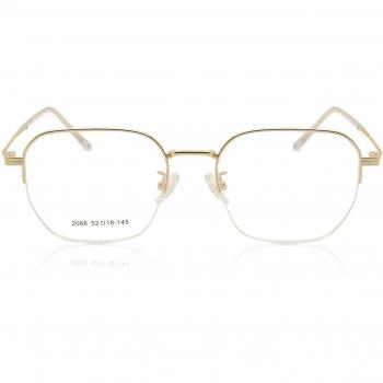 Gafas Recetadas Semi Rimless Metálicas Doradas Anti-Azules para Hombre - SmartBuy Collection