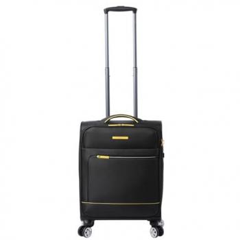Totto Maleta Ultraligera Cabina Negro, Modelo Liviana, Capacidad 37 L, Material Blanda, Ruedas Dobles Giro 360º, Manija Telescópica, Correas Internas, Candado