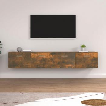 Armarios de pared 2 unidades madera contrachapada roble ahumado 100x36,5x35 cm