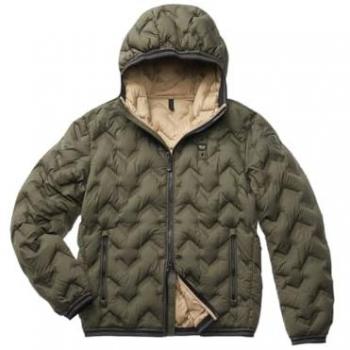 Blauer Men's Regular Fit Khaki Down Jacket with Hood