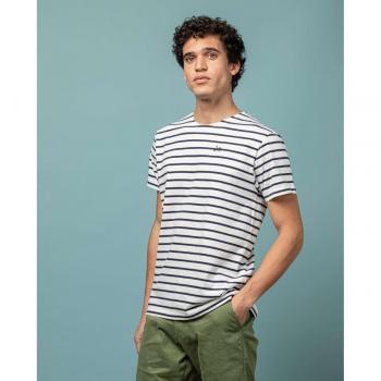 Camiseta Scotta Breton blanco con rayas para hombre