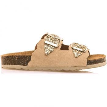 Sandalias planas de mujer Mustang Liliane beige