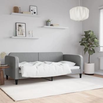 Cama de día gris claro 90x190 cm en tela