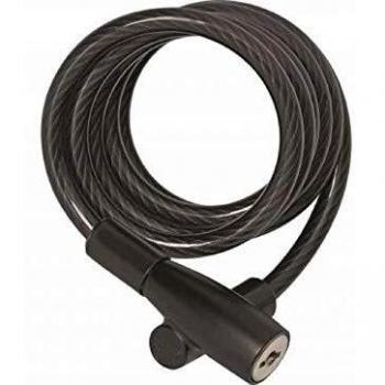 ABUS 3506K/120 Black Spiral Cable Lock - 1200 mm Length, 6 mm Diameter
