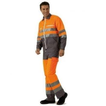 Haute Visibilite Cp - Pantalon 12Panhv2D C/P - Homme - 4809 - Orange Fluo-Gris 106 - 36