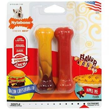 Nylabone - Cheeseburguer & Apple Twin Pack