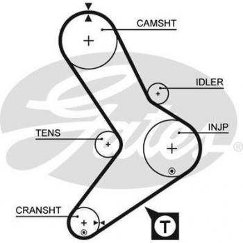 Correa dentada GATES Timing Belt 5039, tipo: correa dentada, características: alta resistencia, durabilidad prolongada, diseño preciso para sincronización de motor, fabricada con materiales de calidad superior