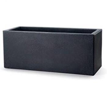 Jardinera Rectangular Antracita 80x30x30 cm con Reserva de Agua - 100% Reciclable