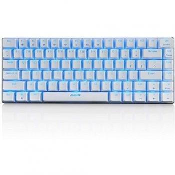 Qisan Juego Wired Teclado Mecánico Interruptor Negro Teclado Retroiluminado de 82 teclas de Extreme diseño simple Ven con datos libre OTG-Blanco