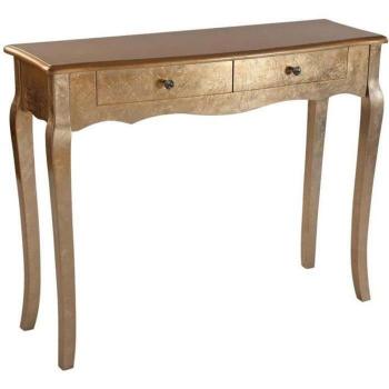 Mesa auxiliar Cagliari dorada de madera 35 x 80 x 100 cm