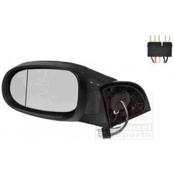 Espejo retrovisor VAN WEZEL 3014807 con diseño específico para vehículos, cristal convexo, ajuste manual, carcasa resistente y acabado en color negro