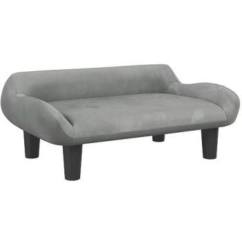 Sofá para niños de terciopelo gris claro 70x40x24 cm Vidaxl
