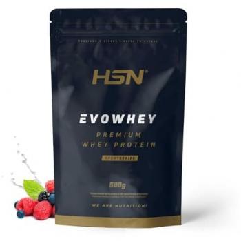 Concentrado de Proteína de Suero HSN Evowhey Protein 2.0 Frutas del Bosque 500 g | 17 Tomas por Envase | Whey Protein Concentrate (WPC) | No-GMO, Veget